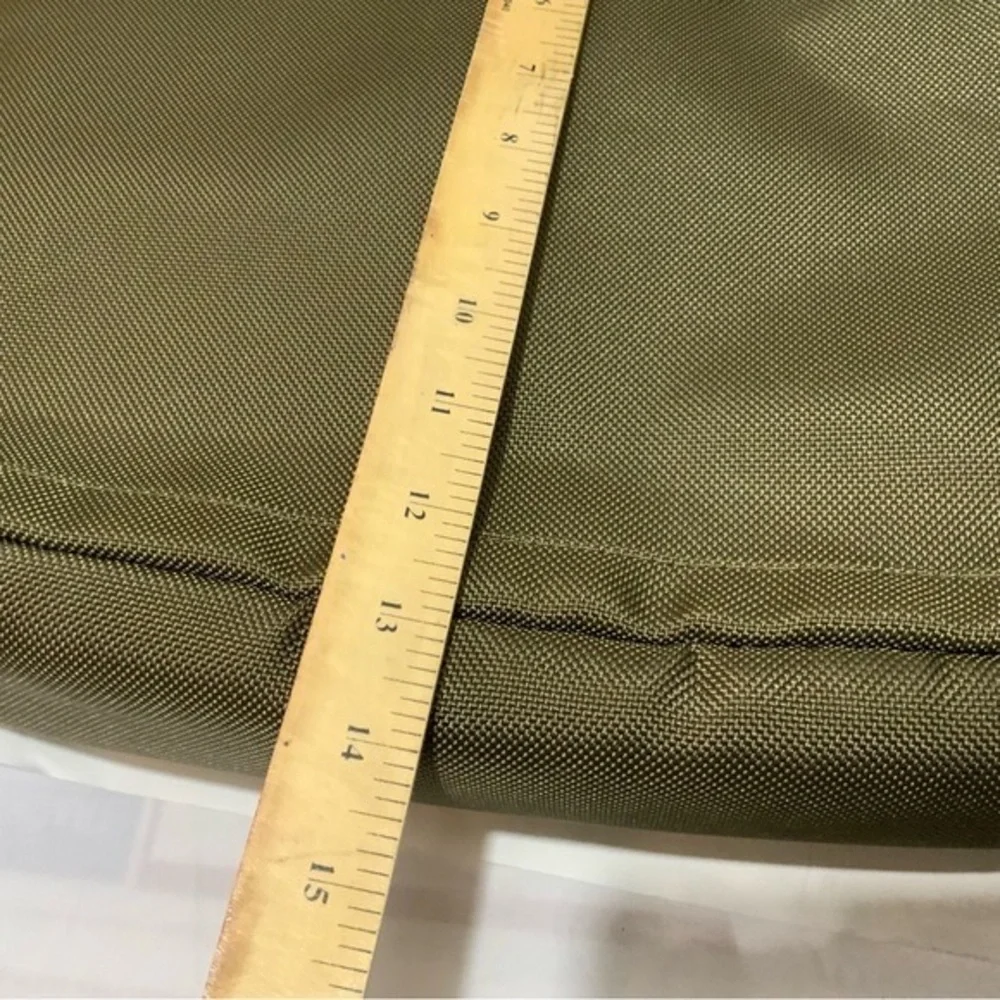 Polo Ralph Lauren Leather And Olive Green Canvas Laptop Messenger Bag